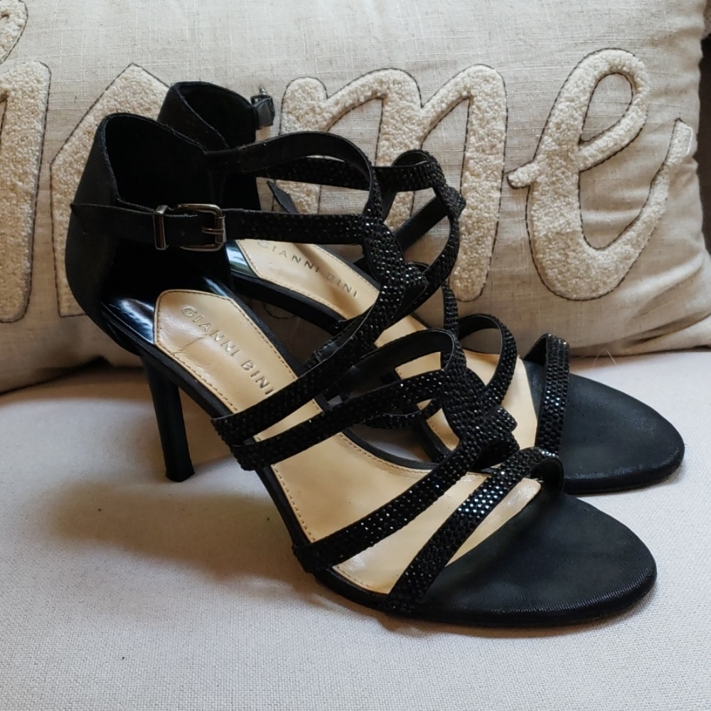Gianni Bini black rhinestone heels